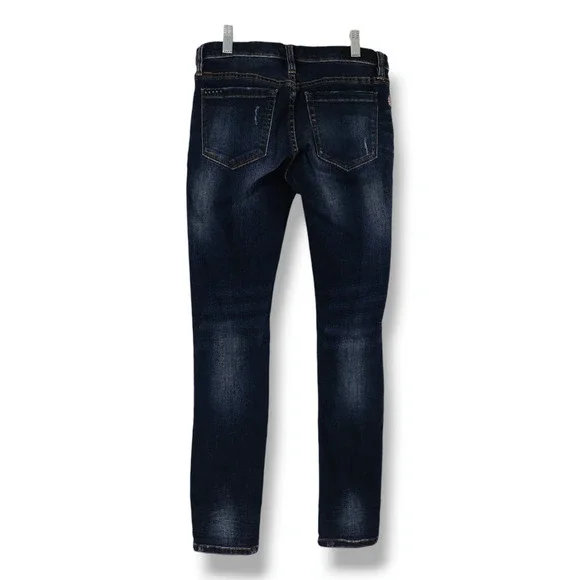 EUC BlankNYC Embroidered Floral Rose Skinny Denim Jeans Sz. 27x30 Dark Indigo - Picture 2 of 9